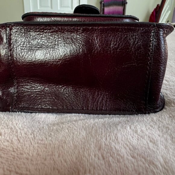Patricia Nash Lari Small Plum Distressed Leather Crossbody Purse - Picture 6 of 12